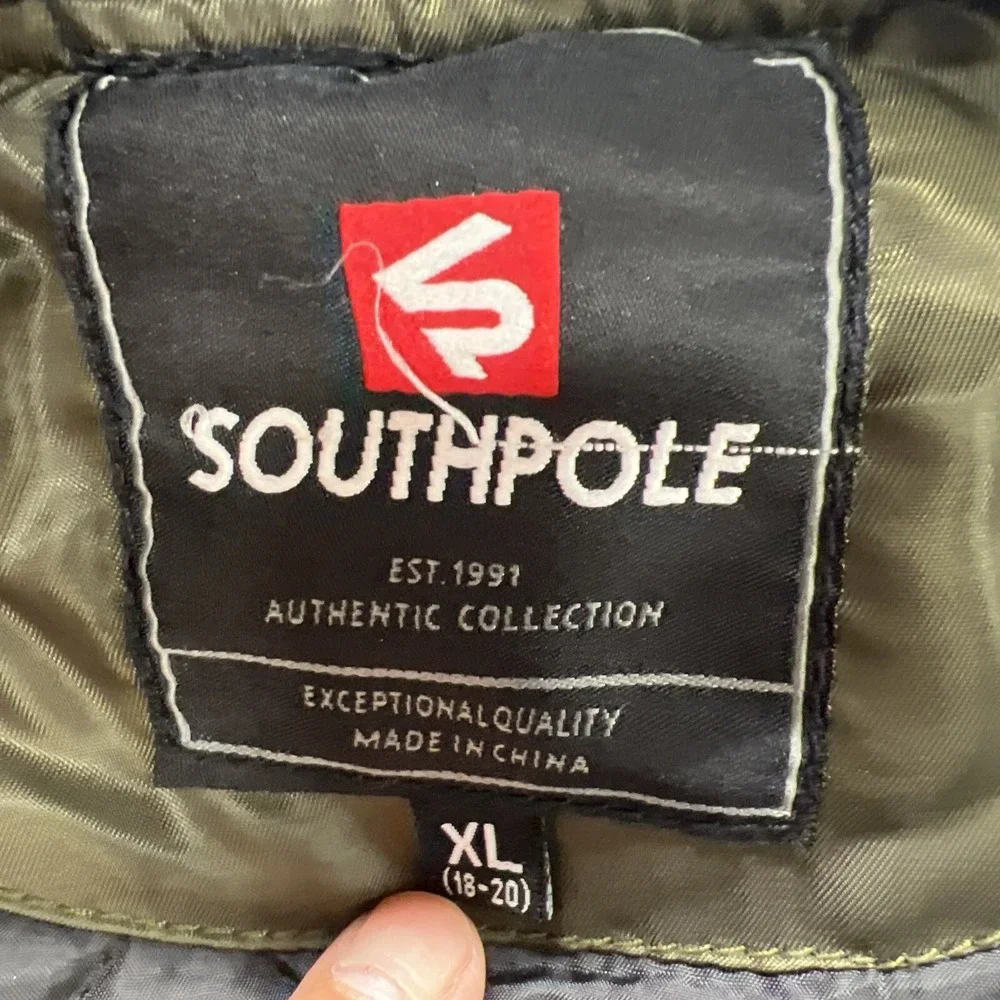 Vintage soutpole Green Youth puffer jacket Size XL(18-20) Y2K